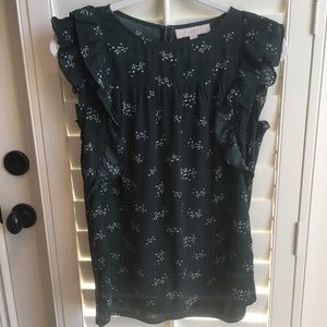 Loft mixed-media butterfly sleeve blouse